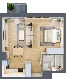 1 pokój, mieszkanie 43,39 m², piętro 1, oferta nr A1.1.1, ATAL Grabiszyn, Wrocław, Gajowice, Fabryczna, ul. Grochowa