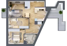 3 pokoje, mieszkanie 70,74 m², piętro 5, oferta nr A1.5.45, ATAL Grabiszyn, Wrocław, Gajowice, Fabryczna, ul. Grochowa