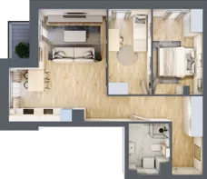 3 pokoje, mieszkanie 58,76 m², piętro 2, oferta nr A1.2.14, ATAL Grabiszyn, Wrocław, Gajowice, Fabryczna, ul. Grochowa