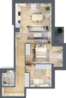 3 pokoje, mieszkanie 63,11 m², piętro 2, oferta nr A1.2.20, ATAL Grabiszyn, Wrocław, Gajowice, Fabryczna, ul. Grochowa