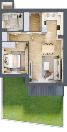 2 pokoje, mieszkanie 49,68 m², parter, oferta nr 14C.1, Przystań Sobieszewo, Gdańsk, Wyspa Sobieszewska, ul. Narcyzowa
