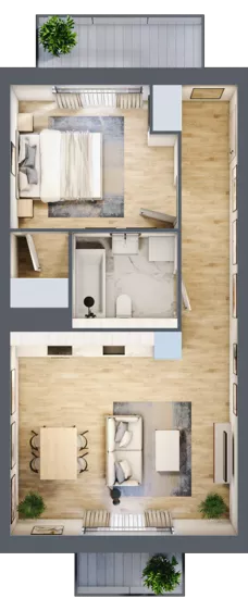 2 pokoje, mieszkanie 47,16 m², piętro 2, oferta nr A3.2.67, Zakole Wisły, Kraków, Podgórze, ul. Na Zakolu Wisły