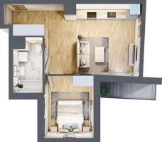 2 pokoje, mieszkanie 40,21 m², piętro 2, oferta nr A1.2.20, Zakole Wisły, Kraków, Podgórze, ul. Na Zakolu Wisły