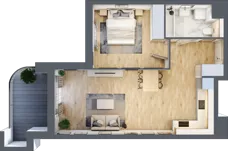 2 pokoje, mieszkanie 50,71 m², piętro 1, oferta nr A4.1.06, Zakole Wisły, Kraków, Podgórze, ul. Na Zakolu Wisły