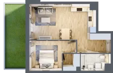 2 pokoje, mieszkanie 48,38 m², parter, oferta nr A4.0.03, Zakole Wisły, Kraków, Podgórze, ul. Na Zakolu Wisły