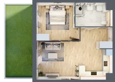 2 pokoje, mieszkanie 50,39 m², parter, oferta nr A1.0.02, Zakole Wisły, Kraków, Podgórze, ul. Na Zakolu Wisły