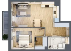 2 pokoje, mieszkanie 48,38 m², piętro 1, oferta nr A4.1.07, Zakole Wisły, Kraków, Podgórze, ul. Na Zakolu Wisły