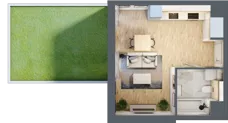 1 pokój, mieszkanie 28,57 m², parter, oferta nr A5.0.21, Zakole Wisły, Kraków, Podgórze, ul. Na Zakolu Wisły