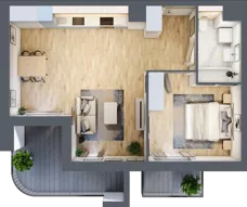 2 pokoje, mieszkanie 50,37 m², piętro 1, oferta nr A2.1.42, Zakole Wisły, Kraków, Podgórze, ul. Na Zakolu Wisły