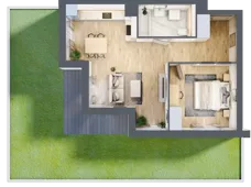2 pokoje, mieszkanie 48,80 m², piętro 1, oferta nr A1.1.08, Zakole Wisły, Kraków, Podgórze, ul. Na Zakolu Wisły