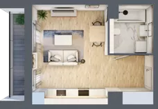 1 pokój, mieszkanie 28,30 m², piętro 2, oferta nr A1.2.18, Zakole Wisły, Kraków, Podgórze, ul. Na Zakolu Wisły