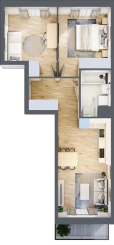 3 pokoje, mieszkanie 50,76 m², piętro 1, oferta nr III-B1.M29, Strefa Cegielnia 3, Kraków, Wzgórza Krzesławickie, Zesławice, ul. Gustawa Morcinka