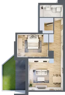 2 pokoje, mieszkanie 48,77 m², parter, oferta nr III-B1.M5, Strefa Cegielnia 3, Kraków, Wzgórza Krzesławickie, Zesławice, ul. Gustawa Morcinka