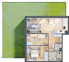3 pokoje, mieszkanie 62,06 m², parter, oferta nr III-B1.M28, Strefa Cegielnia 3, Kraków, Wzgórza Krzesławickie, Zesławice, ul. Gustawa Morcinka