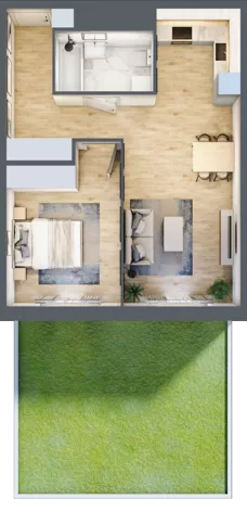 2 pokoje, mieszkanie 49,25 m², parter, oferta nr III-B2.M20, Strefa Cegielnia 3, Kraków, Wzgórza Krzesławickie, Zesławice, ul. Gustawa Morcinka