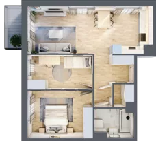 3 pokoje, mieszkanie 61,71 m², piętro 1, oferta nr III-B2.M27, Strefa Cegielnia 3, Kraków, Wzgórza Krzesławickie, Zesławice, ul. Gustawa Morcinka