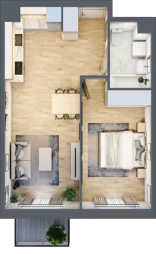 2 pokoje, mieszkanie 44,83 m², piętro 1, oferta nr III-B2.M5, Strefa Cegielnia 3, Kraków, Wzgórza Krzesławickie, Zesławice, ul. Gustawa Morcinka