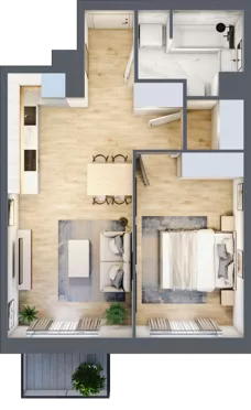 2 pokoje, mieszkanie 42,67 m², piętro 4, oferta nr III-B2.M38, Strefa Cegielnia 3, Kraków, Wzgórza Krzesławickie, Zesławice, ul. Gustawa Morcinka