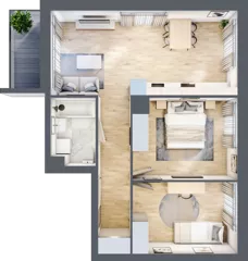3 pokoje, mieszkanie 56,32 m², piętro 3, oferta nr III-B3.M47, Strefa Cegielnia 3, Kraków, Wzgórza Krzesławickie, Zesławice, ul. Gustawa Morcinka