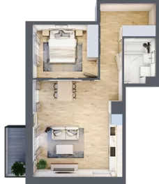 2 pokoje, mieszkanie 50,05 m², piętro 3, oferta nr III-B3.M44, Strefa Cegielnia 3, Kraków, Wzgórza Krzesławickie, Zesławice, ul. Gustawa Morcinka