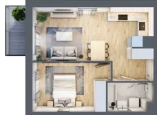 2 pokoje, mieszkanie 38,17 m², piętro 4, oferta nr III-B3.M53, Strefa Cegielnia 3, Kraków, Wzgórza Krzesławickie, Zesławice, ul. Gustawa Morcinka