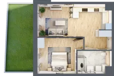 2 pokoje, mieszkanie 46,20 m², parter, oferta nr 1A.06, Skwer Harmonia 2, Kraków, Podgórze, Rybitwy, ul. Półłanki