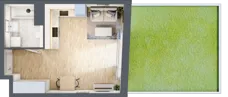 1 pokój, mieszkanie 31,35 m², parter, oferta nr 2A.02, Skwer Harmonia 2, Kraków, Podgórze, Rybitwy, ul. Półłanki