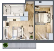 2 pokoje, mieszkanie 36,44 m², piętro 3, oferta nr 100.3.11, ATAL Bronowice, Kraków, Bronowice, Bronowice Wielkie, ul. Starego Dębu