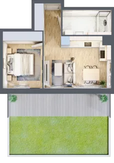 2 pokoje, mieszkanie 37,18 m², parter, oferta nr 70.0.02, ATAL Bronowice, Kraków, Bronowice, Bronowice Wielkie, ul. Starego Dębu