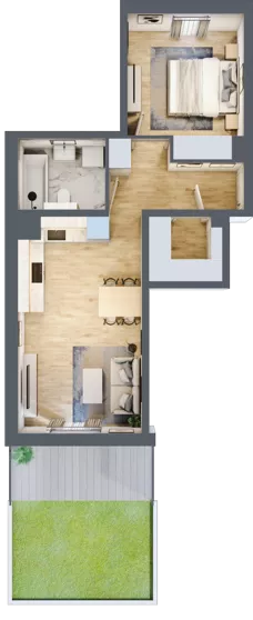 2 pokoje, mieszkanie 45,19 m², parter, oferta nr 70.0.03, ATAL Bronowice, Kraków, Bronowice, Bronowice Wielkie, ul. Starego Dębu