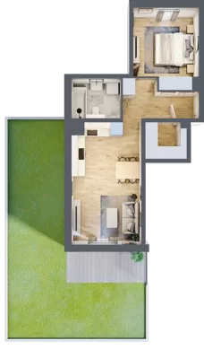 2 pokoje, mieszkanie 45,19 m², parter, oferta nr 74.0.03, ATAL Bronowice, Kraków, Bronowice, Bronowice Wielkie, ul. Starego Dębu