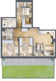 4 pokoje, mieszkanie 83,14 m², parter, oferta nr 82.0.02, ATAL Bronowice, Kraków, Bronowice, Bronowice Wielkie, ul. Starego Dębu