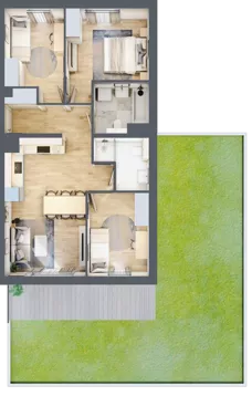 4 pokoje, mieszkanie 66,83 m², parter, oferta nr 82.0.01, ATAL Bronowice, Kraków, Bronowice, Bronowice Wielkie, ul. Starego Dębu