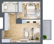 2 pokoje, mieszkanie 43,97 m², piętro 6, oferta nr A1.1/042, Fabrica URSUS, Warszawa, Ursus, Szamoty, ul. Dyrekcyjna