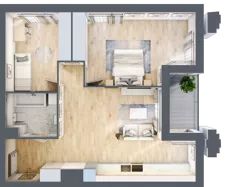 3 pokoje, mieszkanie 67,61 m², piętro 1, oferta nr A1.2/097, Fabrica URSUS, Warszawa, Ursus, Szamoty, ul. Dyrekcyjna