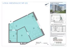 2 pokoje, mieszkanie 43,85 m², parter, oferta nr 101, Brzóski 21, Łuków, ul. Brzóski 21