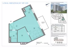 2 pokoje, mieszkanie 47,59 m², piętro 2, oferta nr 103, Brzóski 21, Łuków, ul. Brzóski 21