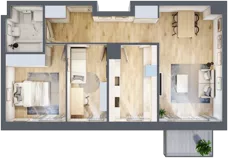 3 pokoje, mieszkanie 61,14 m², piętro 1, oferta nr C1/58, Classic Ursus, Warszawa, Ursus, Szamoty, ul. Dyrekcyjna