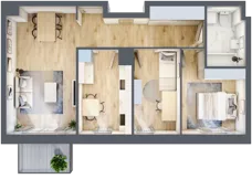 3 pokoje, mieszkanie 61,06 m², piętro 1, oferta nr C1/128, Classic Ursus, Warszawa, Ursus, Szamoty, ul. Dyrekcyjna