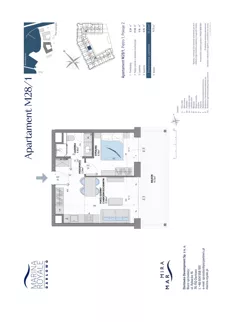 2 pokoje, lokal inwestycyjny 35,20 m², piętro 1, oferta nr M28/1, Marina Royale, Darłowo, ul. Bulwar Zachodzącego Słońca 1