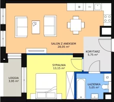 2 pokoje, apartament 52,35 m², piętro 1, oferta nr 8, Biała Kamienica, Łódź, Śródmieście, Osiedle Katedralna, ul. Więckowskiego 12