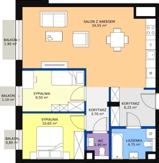 3 pokoje, apartament 73,47 m², piętro 2, oferta nr 20, Biała Kamienica, Łódź, Śródmieście, Osiedle Katedralna, ul. Więckowskiego 12