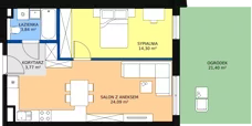 2 pokoje, mieszkanie 46,01 m², parter, oferta nr 3, Strumykowa, Warszawa, Białołęka, Nowodwory, ul. Strumykowa