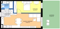 2 pokoje, mieszkanie 46,01 m², parter, oferta nr 4, Strumykowa, Warszawa, Białołęka, Nowodwory, ul. Strumykowa