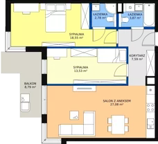 3 pokoje, mieszkanie 73,42 m², piętro 1, oferta nr 7, Strumykowa, Warszawa, Białołęka, Nowodwory, ul. Strumykowa