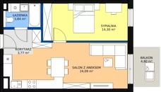2 pokoje, mieszkanie 46,01 m², piętro 1, oferta nr 12, Strumykowa, Warszawa, Białołęka, Nowodwory, ul. Strumykowa