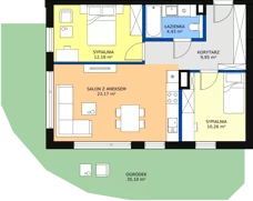 3 pokoje, mieszkanie 60,03 m², parter, oferta nr 25, Strumykowa, Warszawa, Białołęka, Nowodwory, ul. Strumykowa
