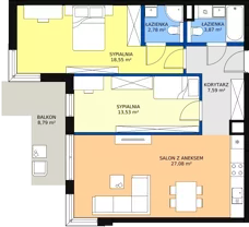 3 pokoje, mieszkanie 73,42 m², piętro 1, oferta nr 33, Strumykowa, Warszawa, Białołęka, Nowodwory, ul. Strumykowa