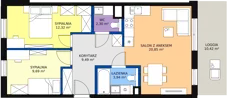 3 pokoje, mieszkanie 58,63 m², piętro 1, oferta nr 55, Strumykowa, Warszawa, Białołęka, Nowodwory, ul. Strumykowa
