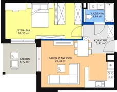 2 pokoje, mieszkanie 48,05 m², piętro 1, oferta nr 83, Strumykowa, Warszawa, Białołęka, Nowodwory, ul. Strumykowa
